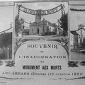16 octobre 1921 : Inauguration du monument aux morts. Le clocher a brulé au courant de l'été précédent et n est pas encore reconstruit.