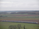 Le TGV dans la courbe derrière la saline