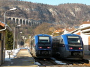 Trains en gare de Morez